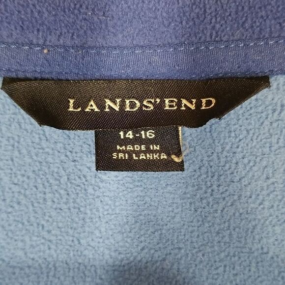 Lands End Jacket Womens Large Fleece Full Zip Long Sleeve Velcro Wrist  Purple - Picture 5 of 11